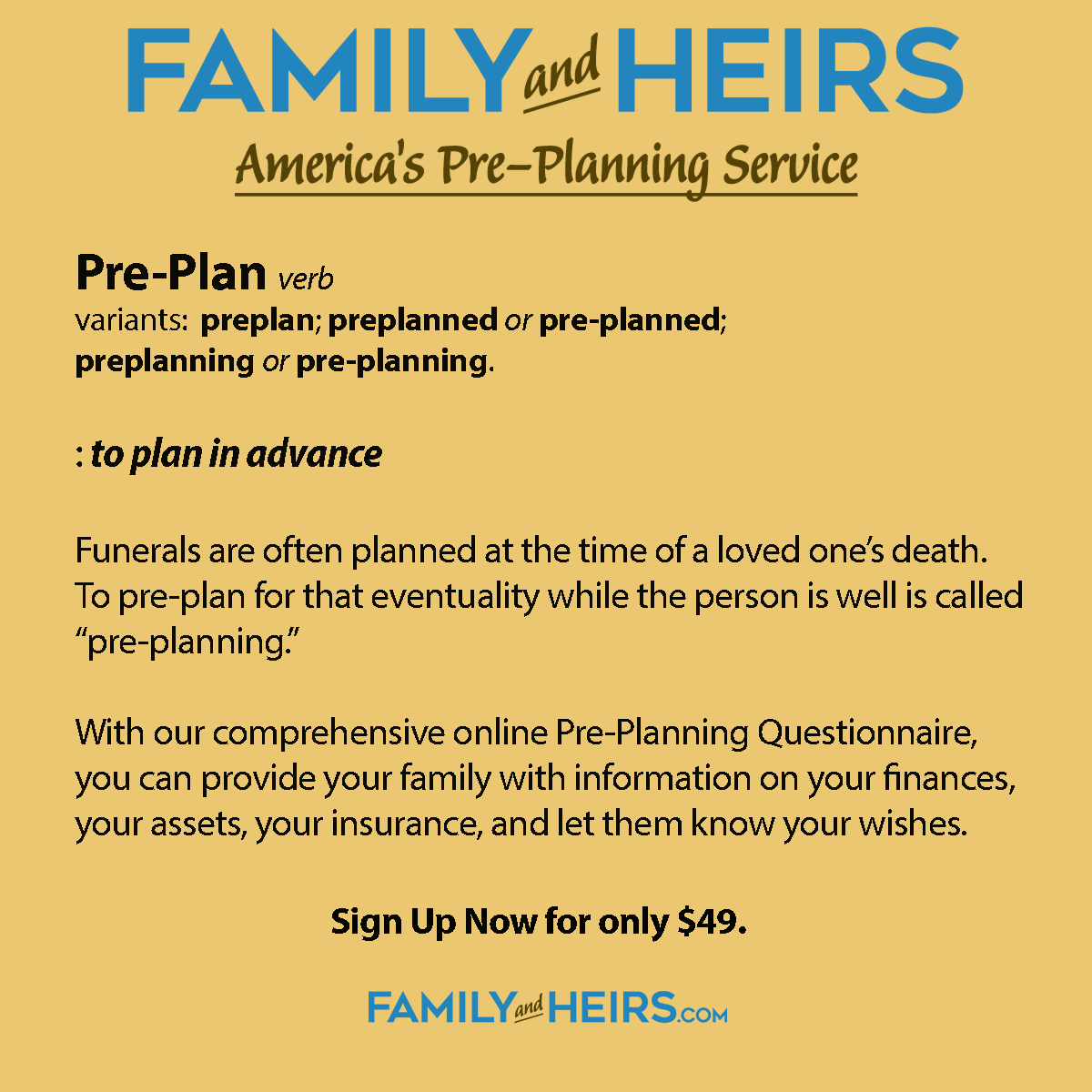 What is Pre-Planning and What is a Pre-Planning Questionnaire? - FAMILY ...